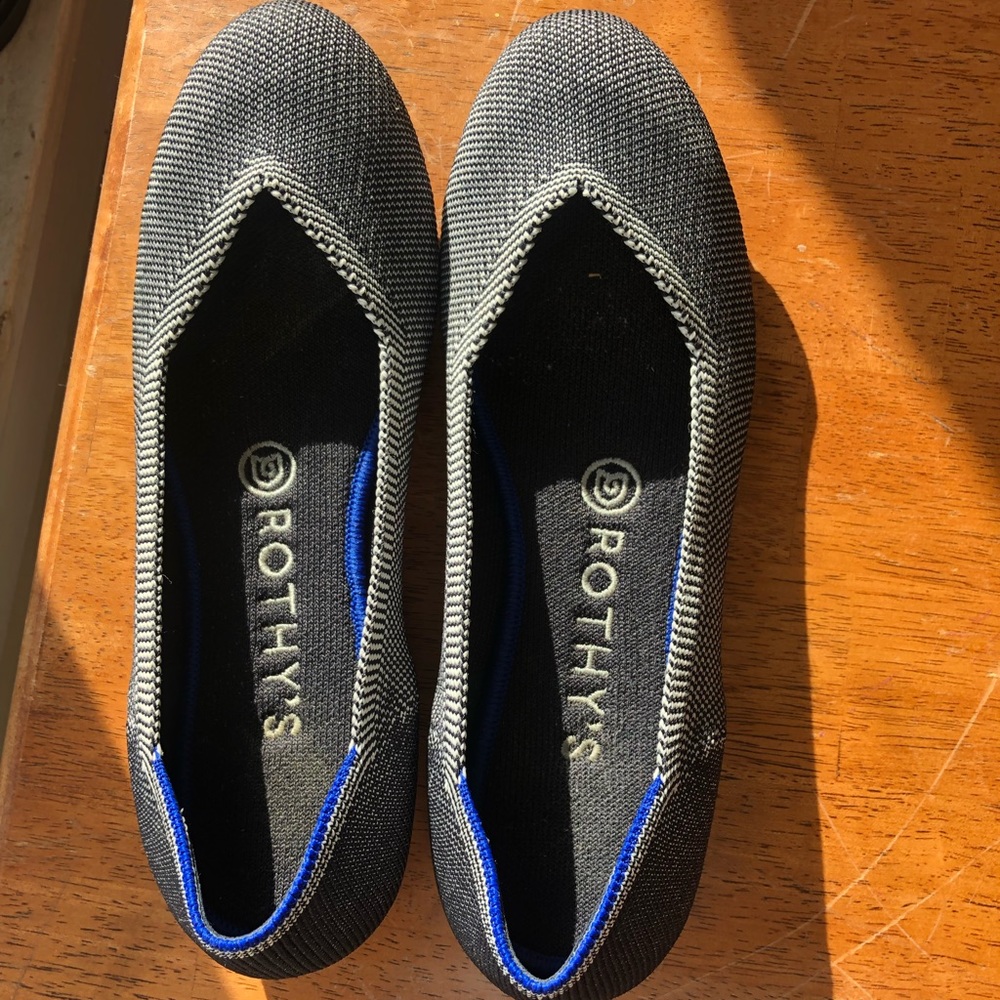Rothys Birdseye Gray Flats Size 7